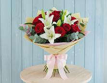 Букет цветов из:  Лилии и Розы #REPLACE_PRED# Ольховке