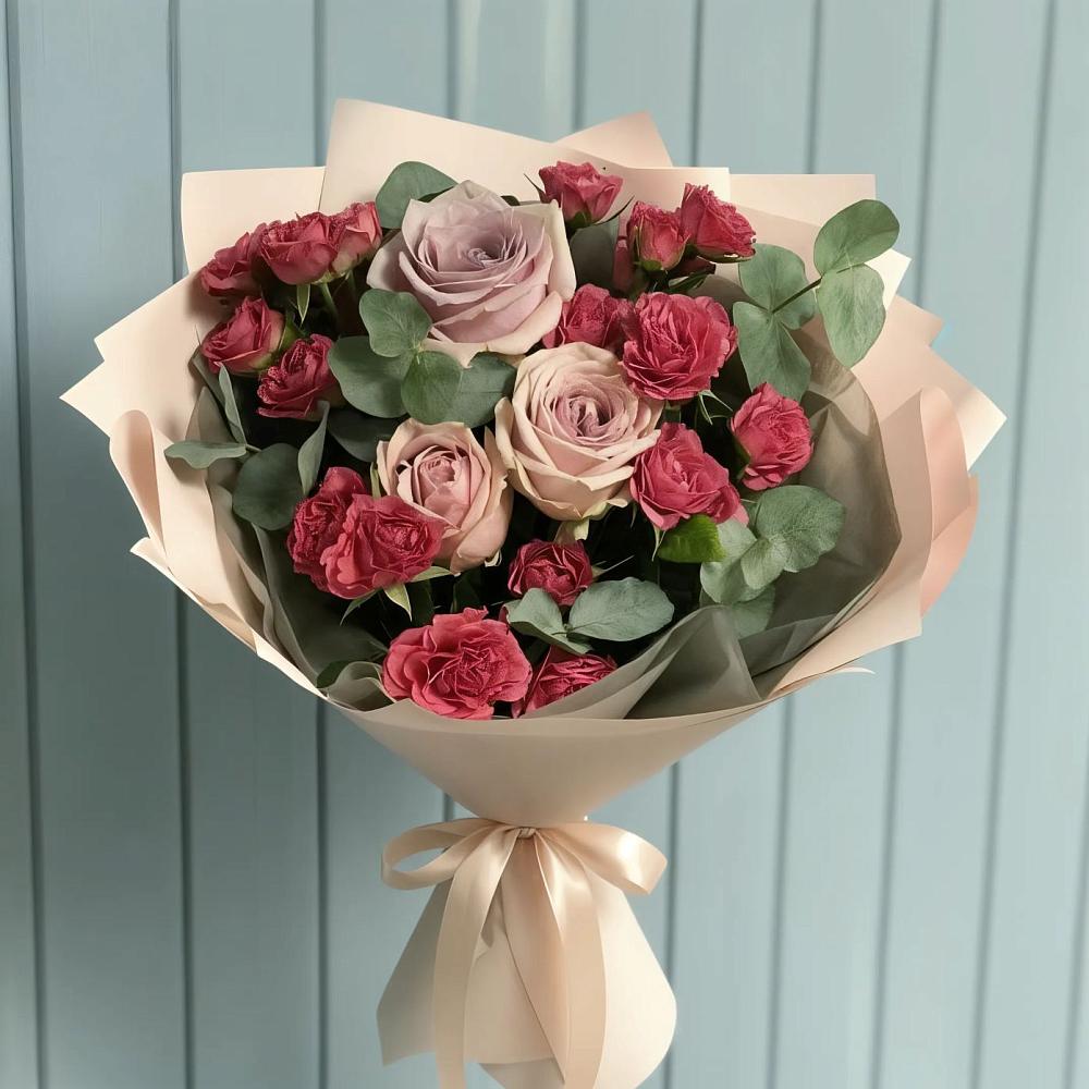 Букет цветов из: Гвоздики и Розы в Ольховке
