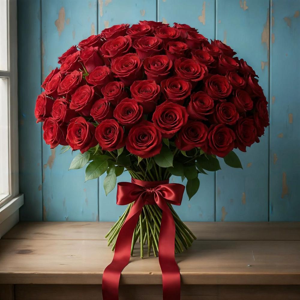 Букет Красные розы Блэк Меджик в Ольховке