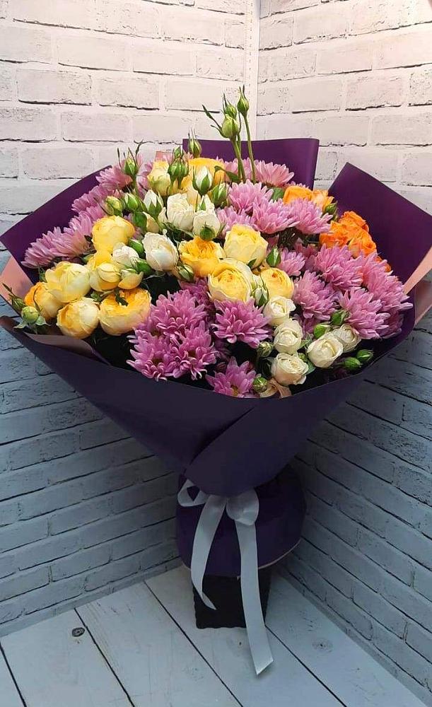 Букет цветов из: Хризантемы и Розы в Ольховке