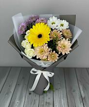 Букет цветов из:  Розы, Герберы и Хризантемы #REPLACE_PRED# Ольховке