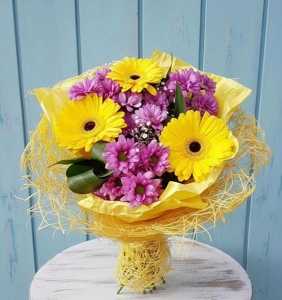 Букет цветов из: Хризантемы и Герберы в Ольховке