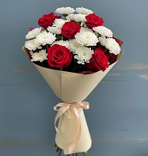 Букет цветов из:  Розы и Хризантемы #REPLACE_PRED# Ольховке