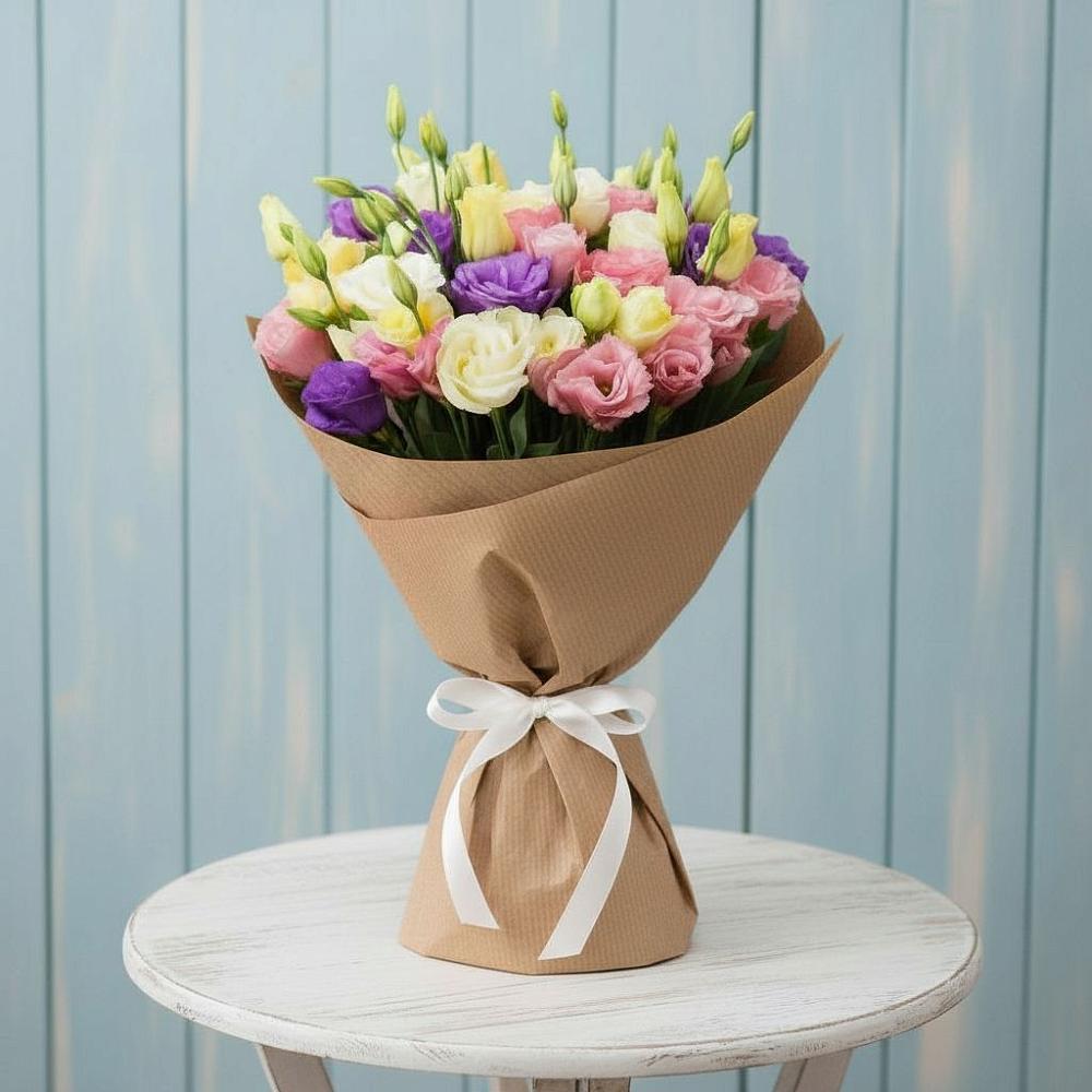 Букет цветов из: Лизиантусы в Ольховке