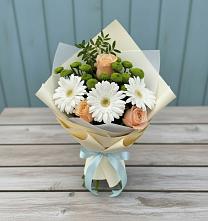 Букет цветов из:  Герберы, Розы и Хризантемы в Ольховке