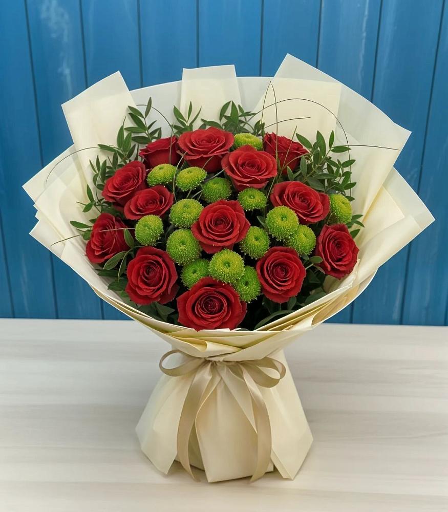 Букет цветов из: Розы и Хризантемы в Ольховке